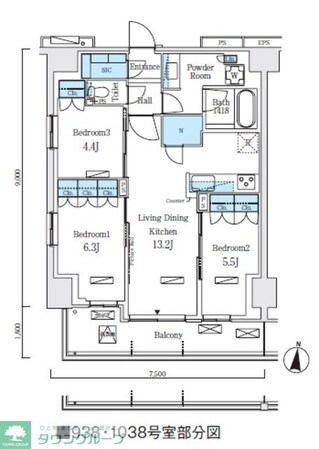 ロイヤルパークス赤羽ノースの物件間取画像